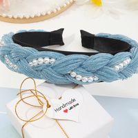 Fashion Fabric Twist Braid Pearl Headband Wholesale main image 3