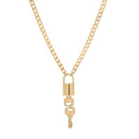 Fashion Lock Key Alloy Chain Single Layer Necklace Wholesale main image 6