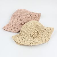 Fashion Hand-woven Flowers Foldable Sunscreen Straw Hat main image 3