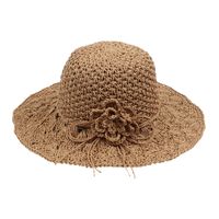 Fashion Hand-woven Flowers Foldable Sunscreen Straw Hat main image 6