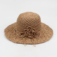 Fashion Hand-woven Flowers Foldable Sunscreen Straw Hat sku image 4