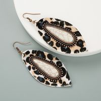 Fashion Leather Earrings Exaggerated Leopard Blue Turquoise Earrings main image 6