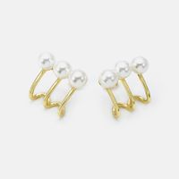 Fashion Geometric Pearl Copper Earrings Wholesale main image 5