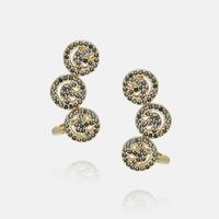 Boucle D&#39;oreille En Cuivre Avec Strass Et Perle À La Mode En Gros main image 4