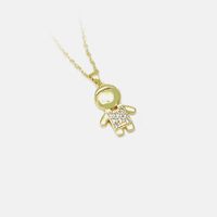 Fashion Little Boy Copper Gold-plated Zircon Necklace Wholesale main image 5