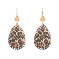 Pendientes De Diamantes De Imitación Bohemios Con Estampado De Leopardo De Cuero Pu De Moda main image 8