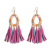 Creative New Exaggerated Leather Leopard Print Tassel Earrings main image 9