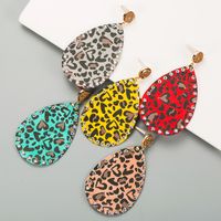 Bohemian Drop-shaped Pu Leather Rhinestones Earrings main image 3