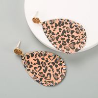 1 Paar Elegant Retro Leopard Inlay Pu-leder Strass Strasssteine Tropfenohrringe sku image 2