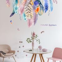 New Fashion Color Feather Bedroom Wall Stickers main image 5