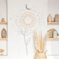 New Literary Moon Sun Flower Bedroom Porch Wall Stickers main image 1