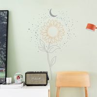 New Literary Moon Sun Flower Bedroom Porch Wall Stickers main image 3