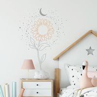 New Literary Moon Sun Flower Bedroom Porch Wall Stickers main image 5