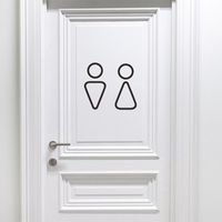 Simple Toilet Logo Bedroom Porch Commercial Wall Sticker main image 2