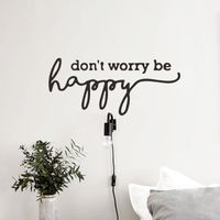 Simple Don't Woeey Be Happpy English Slogan Wall Sticker main image 5