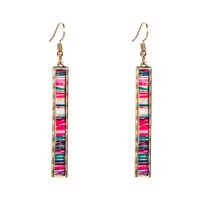 Mode Bar Long Alliage Bordure Couleur Cuir Boucles D'oreilles main image 8