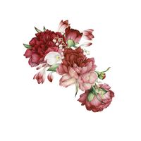 New Red Peony Flower Bedroom Porch Wall Stickers main image 6