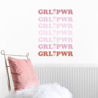 Nouvelle Mode Simple Anglais Grlpwr Stickers Muraux De Chambre À Coucher main image 4
