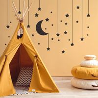 Simple Star Moon Pendant Bedroom Wall Stickers main image 1