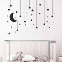 Stickers Muraux Simples De Chambre À Coucher Avec Pendentif Étoile De Lune main image 4