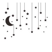 Einfache Stern Mond Anhänger Schlafzimmer Wandaufkleber main image 6