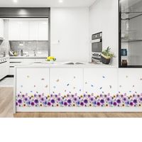 New Purple Painted Flowers Glass Wall Stickers main image 6
