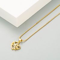 Fashion Mom Letter Palm Copper Gold-plated Zircon Necklace Wholesale main image 3