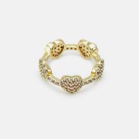 Korean Micro-inlaid Gold-plated Heart-shaped Ring Wholesale sku image 13