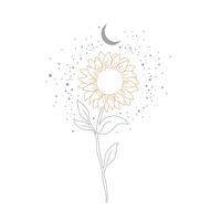 New Literary Moon Sun Flower Bedroom Porch Wall Stickers sku image 1