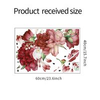 New Red Peony Flower Bedroom Porch Wall Stickers sku image 1