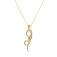 Fashion Snake Long Copper Inlaid Zircon Necklace Wholesale sku image 1