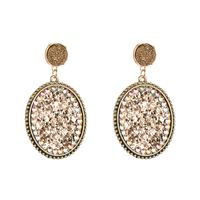 Fashion Exaggerated Oval Leather Sequin Alloy Earrings main image 8
