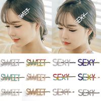 Korean Diamond-studded Colorful Word Clip Wholesale main image 1
