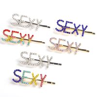 Korean Diamond-studded Colorful Word Clip Wholesale main image 3