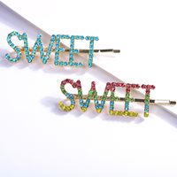 Korean Diamond-studded Colorful Word Clip Wholesale main image 4