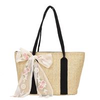 Fashion Lace Straw Large Capacity Shoulder Messenger Portable Bag Wholesale main image 6
