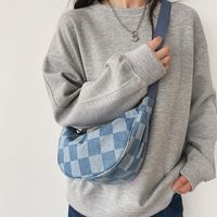 Fashion Plaid Shoulder Messenger Canvas Bag Wholesale main image 1