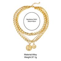 Fashion Multi-layer Round Medal Alloy Necklace Wholesale main image 6