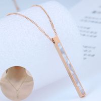 Korean Fashion Sweet Concise Vertical Striped Necklace main image 3