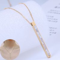 Korean Fashion Sweet Concise Vertical Striped Necklace sku image 1