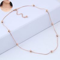 Korean Fashion Sweet Ol Titanium Steel Beads Simple Necklace sku image 1