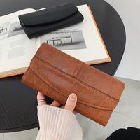 Retro New Fashion Pu Long Zipper Clutch Wallet sku image 3