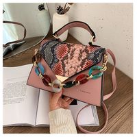 Korean Contrast Color Snake Print Shoulder Messenger Portable Bag Wholesale sku image 5