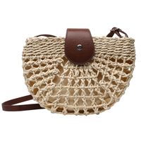 Fashion Straw Woven Shoulder Messenger Bag Wholesale sku image 1