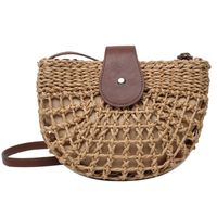 Fashion Straw Woven Shoulder Messenger Bag Wholesale sku image 2