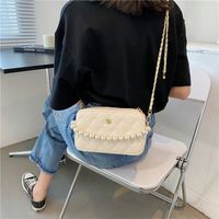 Fashion Pearl Rhomboid Embroidery Thread Shoulder Messenger Portable Bag Wholesale sku image 1