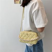 Fashion Pearl Rhomboid Embroidery Thread Shoulder Messenger Portable Bag Wholesale sku image 5