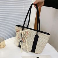 Fashion Lace Straw Large Capacity Shoulder Messenger Portable Bag Wholesale sku image 1