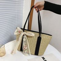 Fashion Lace Straw Large Capacity Shoulder Messenger Portable Bag Wholesale sku image 2