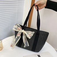 Fashion Lace Straw Large Capacity Shoulder Messenger Portable Bag Wholesale sku image 3